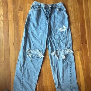 Garage Light Blue Distressed Women Jeans
